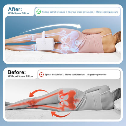 Almohada para Piernas para Ciática, Espalda, Caderas, Rodillas y Alivio del Dolor en las Articulaciones